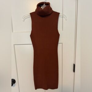 ALC Brown Sleeveless Turtleneck Dress